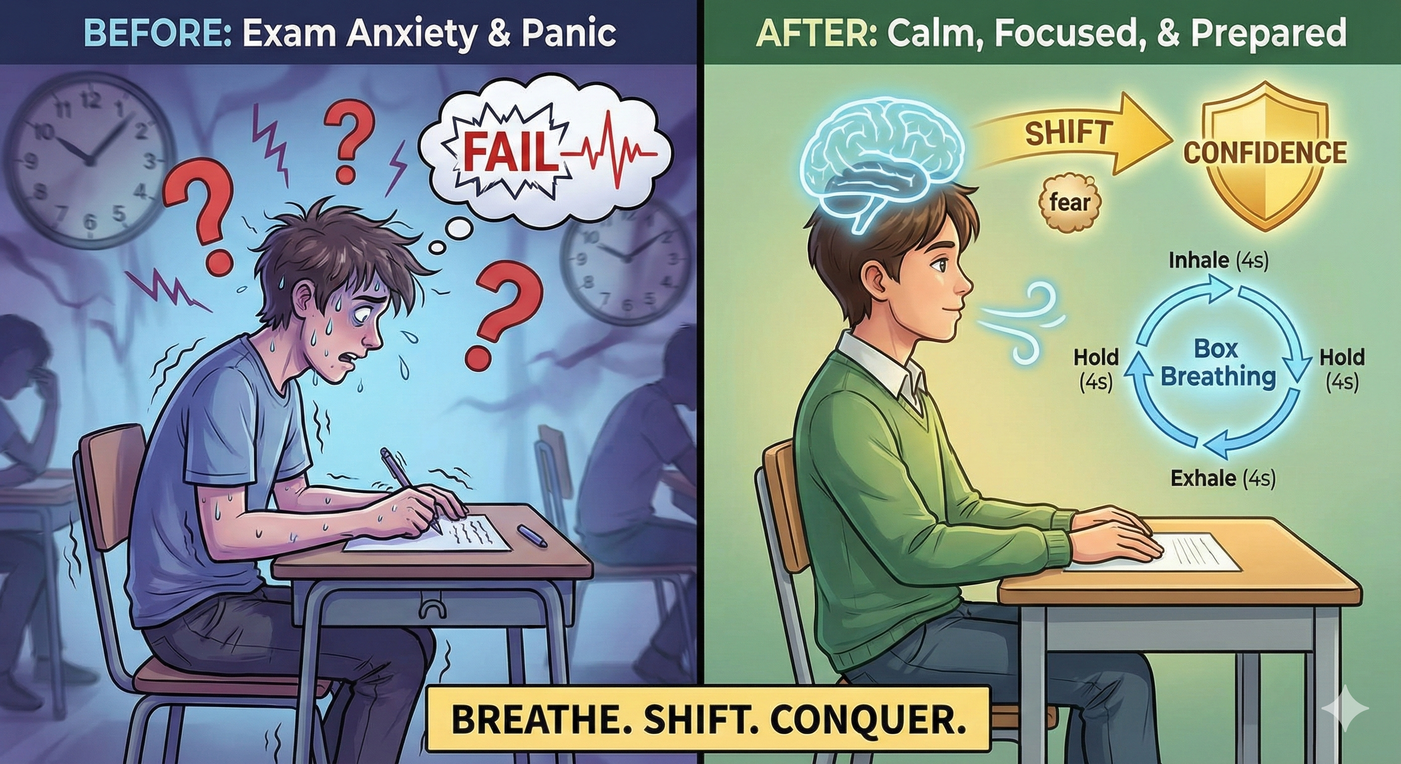 Student managing time during an exam